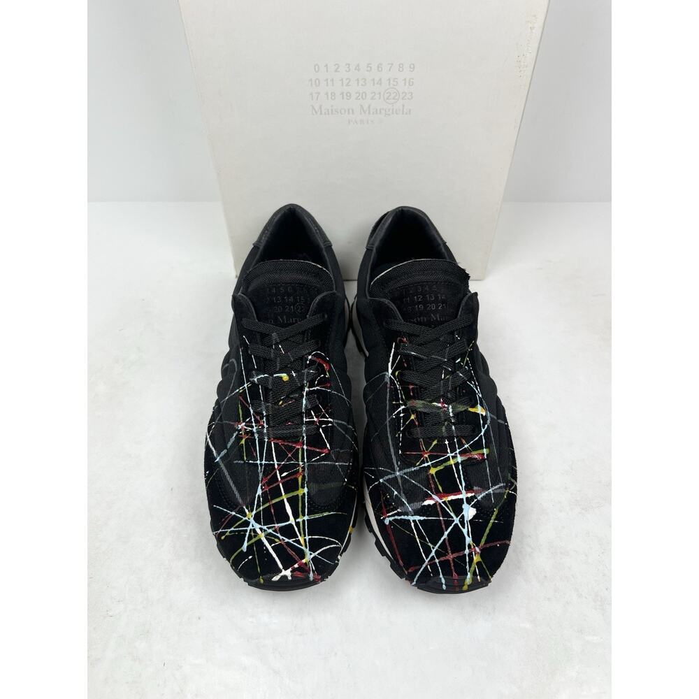 Size 41EU/8US - Maison Margiela Runner Black Paint Splatter Low Top Sneakers🎨 - Picture 3 of 10